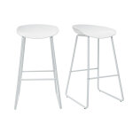 Miliboo tabourets de bar design blancs h75 cm (lot de 2) pebble