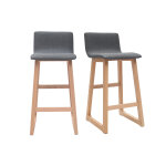 Miliboo tabourets de bar design bois clair et tissu gris 65 cm (lot de 2) osaka Miliboo tabourets de bar design bois clair et tissu gris 65 cm (lot de 2) osaka