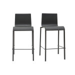 Miliboo tabourets de bar design empilables noirs h65 cm (lot de 2) kupa