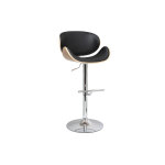 Miliboo tabouret de bar design noir et bois clair walnut