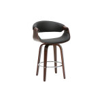 Miliboo tabouret de bar design noir et bois foncé 65 cm pivotant 360° aramis Miliboo tabouret de bar design noir et bois foncé 65 cm pivotant 360° aramis