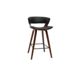 Miliboo tabouret de bar design noir et bois fonc� h65 cm syrah