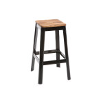 Miliboo tabouret de bar design noir et bois h75 cm nick