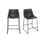 Miliboo tabourets de bar design noir h61 cm (lot de 2) new rock