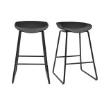 Miliboo tabourets de bar design noirs h65 cm (lot de 2) pebble