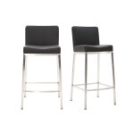 Miliboo tabourets de bar design noirs h66 cm (lot de 2) epsilon