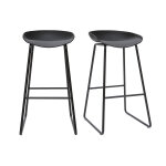 Miliboo tabourets de bar design noirs h75 cm (lot de 2) pebble