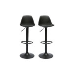 Miliboo tabourets de bar design noirs (lot de 2) steevy