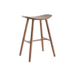 Miliboo tabouret de bar design noyer h65 cm demory