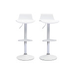 Miliboo tabourets de bar design r�glables blancs 360� (lot de 2) kronos
