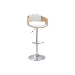 Miliboo tabouret de bar design rglable blanc et bois clair eustache