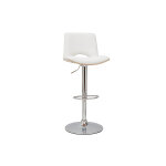 Miliboo tabouret de bar design r�glable blanc et bois clair panach