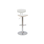 Miliboo tabouret de bar design r�glable blanc et bois clair vasco