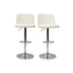 Miliboo tabourets de bar design r�glables blancs (lot de 2) monti