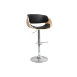 Miliboo tabouret de bar design r�glable noir et bois clair bent