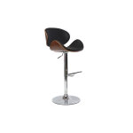 Miliboo tabouret de bar design rglable noir, bois fonc et mtal chrom walnut