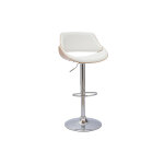 Miliboo tabouret de bar design réglable pivotant 360° blanc et bois clair clash Miliboo tabouret de bar design réglable pivotant 360° blanc et bois clair clash