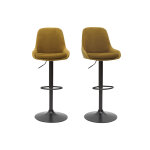 Miliboo tabourets de bar design r�glables velours bronze (lot de 2) holo