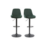 Miliboo tabourets de bar design rglables velours vert (lot de 2) holo
