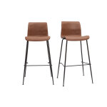 Miliboo tabourets de bar fixes marron aspect vieilli et mtal noir h75 (lot de 2) harold
