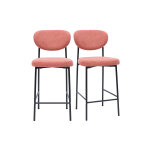 Miliboo tabourets de bar fixes en tissu effet velours textur� terracotta h65 cm (lot de 2) breka