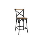 Miliboo tabouret de bar industriel en bois et m�tal noir 65 cm jake
