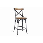 Miliboo tabouret de bar industriel en bois et mtal vieilli noir 65 cm jake