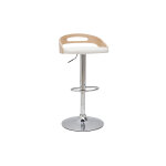 Miliboo tabouret de bar rglable design blanc et bois clair mano