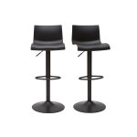 Miliboo tabourets de bar rglables design en mtal noir (lot de 2) ona