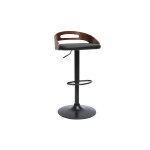 Miliboo tabouret de bar rglable design noir et bois noyer mano