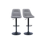 Miliboo tabourets de bar rglables pivotants 360 en tissu effet velours textur gris et mtal (lot de ...