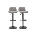 Miliboo tabourets de bar réglables pivotants 360° en tissu effet velours texturé gris et métal (lot de ... Miliboo tabourets de bar réglables pivotants 360° en tissu effet velours texturé gris et métal (lot de ...