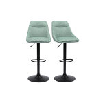 Miliboo tabourets de bar rglables pivotants 360 en tissu effet velours textur vert cladon et mtal ...