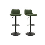 Miliboo tabourets de bar réglables pivotants 360° en tissu vert kaki et métal noir (lot de 2) boost Miliboo tabourets de bar réglables pivotants 360° en tissu vert kaki et métal noir (lot de 2) boost
