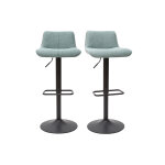 Miliboo tabourets de bar rglables en tissu effet velours textur vert cladon et mtal (lot de 2) boost ...