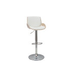 Miliboo tabouret de bar relevable blanc et bois clair vesper