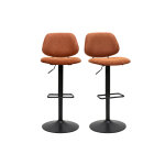 Miliboo tabourets de bar relevables design en tissu effet velours textur� terre br�l�e et m�tal noir ...