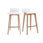 Miliboo tabourets de bar scandinaves bois clair et blanc h65 cm (lot de 2) baltik