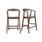 Miliboo tabourets de bar scandinaves en bois fonc (lot de 2) bahia