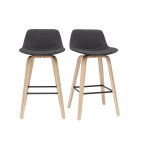 Miliboo tabourets de bar scandinaves gris fonc� h65 cm (lot de 2) nonie