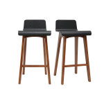 Miliboo tabourets de bar scandinaves noyer et noir h65 cm (lot de 2) baltik