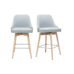 Miliboo tabourets de bar scandinaves pivotants 360° en tissu gris clair et bois hêtre massif h65 cm (lot ... Miliboo tabourets de bar scandinaves pivotants 360° en tissu gris clair et bois hêtre massif h65 cm (lot ...