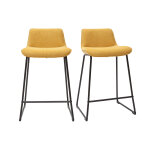 Miliboo tabourets de bar en tissu effet velours texturé jaune moutarde et métal h65 cm (lot de 2) boost ... Miliboo tabourets de bar en tissu effet velours texturé jaune moutarde et métal h65 cm (lot de 2) boost ...