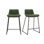 Miliboo tabourets de bar en tissu vert kaki et métal h65 cm (lot de 2) boost Miliboo tabourets de bar en tissu vert kaki et métal h65 cm (lot de 2) boost