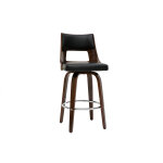 Miliboo tabouret de bar vintage pivotant noir et bois fonc� garbo