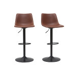 Miliboo tabourets de bar vintage réglables pivotants marron clair (lot de 2) new rock Miliboo tabourets de bar vintage réglables pivotants marron clair (lot de 2) new rock
