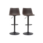 Miliboo tabourets de bar vintage rglables pivotants marron (lot de 2) new rock