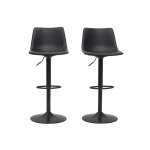 Miliboo tabourets de bar vintage rglables pivotants noirs (lot de 2) new rock