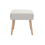 Miliboo tabouret bas en tissu effet laine bouclée blanc et bois clair massif h46 cm guesta Miliboo tabouret bas en tissu effet laine bouclée blanc et bois clair massif h46 cm guesta