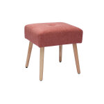 Miliboo tabouret bas en tissu effet velours textur� terracotta et bois clair massif h46 cm guesta